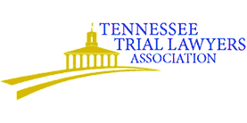 Logo of the Tennessee Trial Lawyers Association with a yellow image of the Tennessee State Capitol and the association's name in blue. - Maines Legal